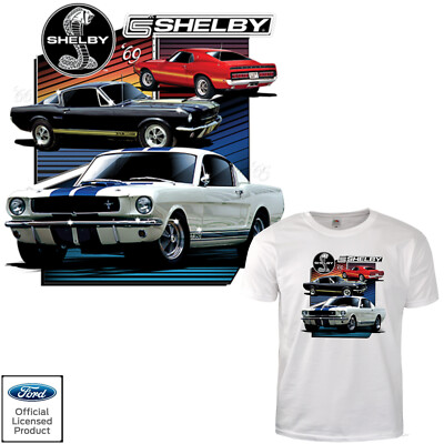 Auto T-Shirt FORD MUSTANG licensed 60s 70s classic Shelby Musclecar  *0189 weiß