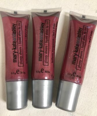 3x Marykate & Ashley Glossy Sheers Liquid Shine Lip Tint - Pink Mauve - New