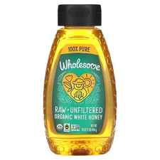 (2 Pack) Wholesome Sweeteners Inc Organic Raw Unfiltered White Honey, 16 Ounce