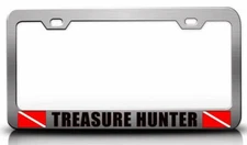 TREASURE HUNTER Scuba Diving Steel License Plate Frame