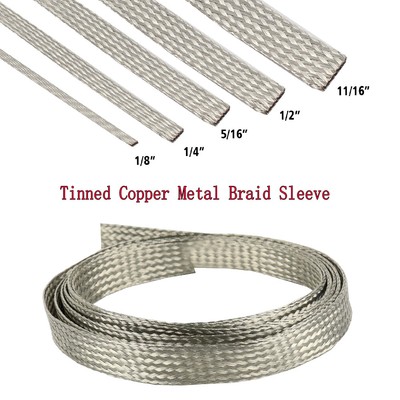 Braid Sleeving Flexible EMI RFI Shielding Wire Mesh, Ground Strap Grounding Lot