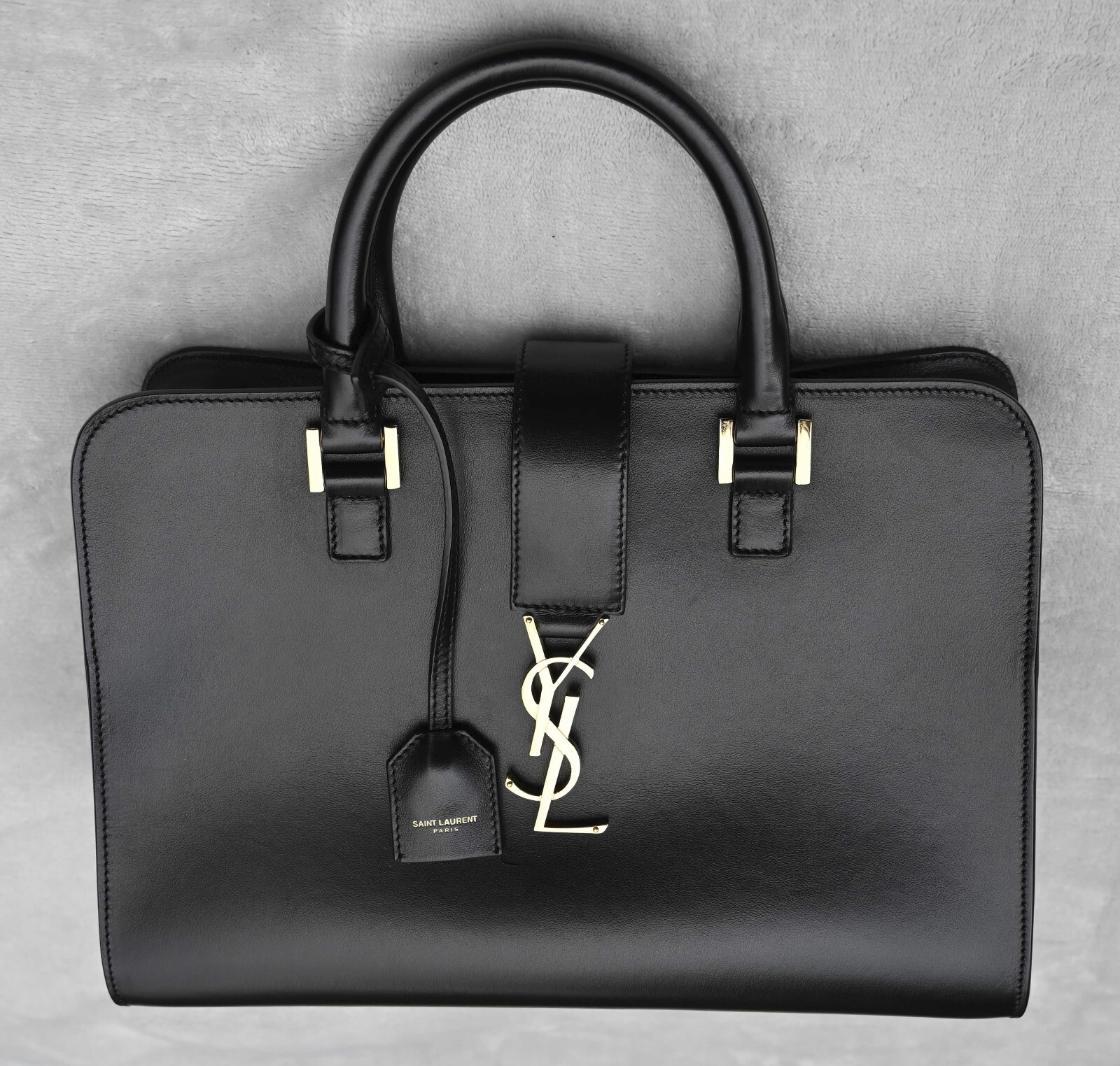 Borsa a tracolla Saint Laurent Cabas 568853 pelle nera
