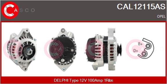 Casco Lichtmaschine Generator 100A 12V FüR Opel Astra G Caravan 1.7 TD-image