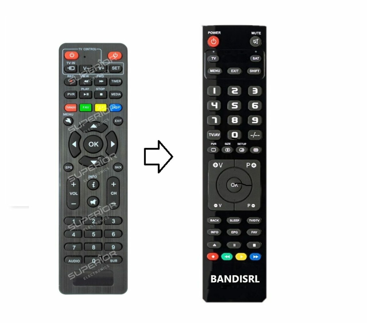 Telecomando Ricambio Per Decoder Majestic - Compatibile Con Tivusat, S490, SAT270, SAT440, DEC265