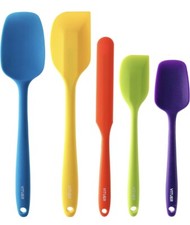5pc Multicolor Food Grade Silicone Rubber Spatula Set, Kitchen Utensils, NEW