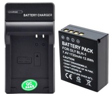 1-Pack BLH1 Battery  Charger for Olympus OM-D E-M1 Mark II, OM-D E-M1 III BLH-1