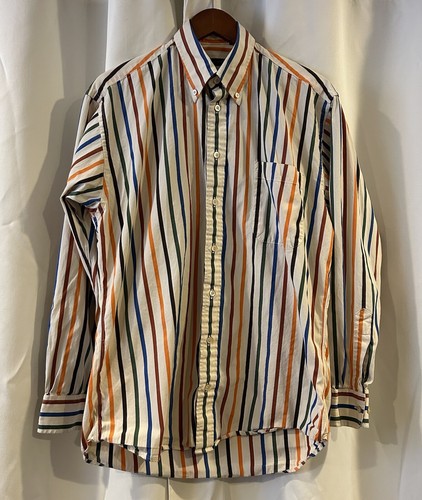 Burberry London, Vintage BURBERRY London Mens M Nova Striped Button Down Long Sleeve USA