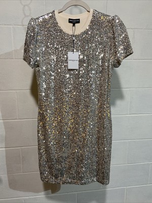Generation Love Women's Donna Sequin Dress SMALL in Argento Holiday Disco Party