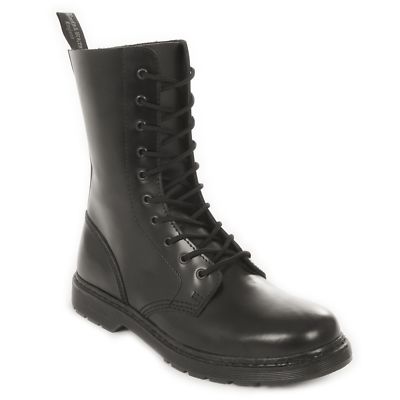Boots & Braces Unisex Leder Stiefel easy 10 Loch monochrome Rangers Schwarz