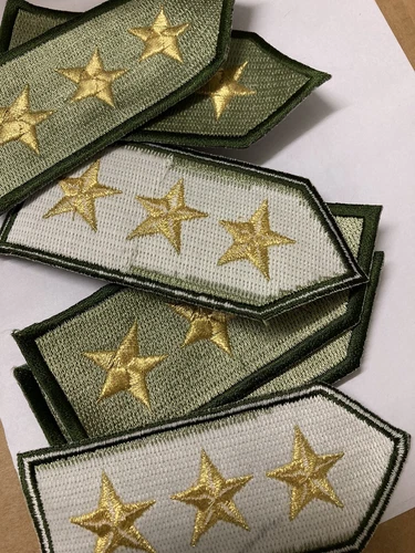 Military Style Stars Epaulettes Green / Gold Pack Sizes Available Each Shoulder