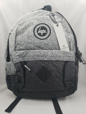 HYPE BLACK SPECKLE FADE BACKPACK BTS19 RUCKSACK SCHOOL BAG BLACK AND WHITE 