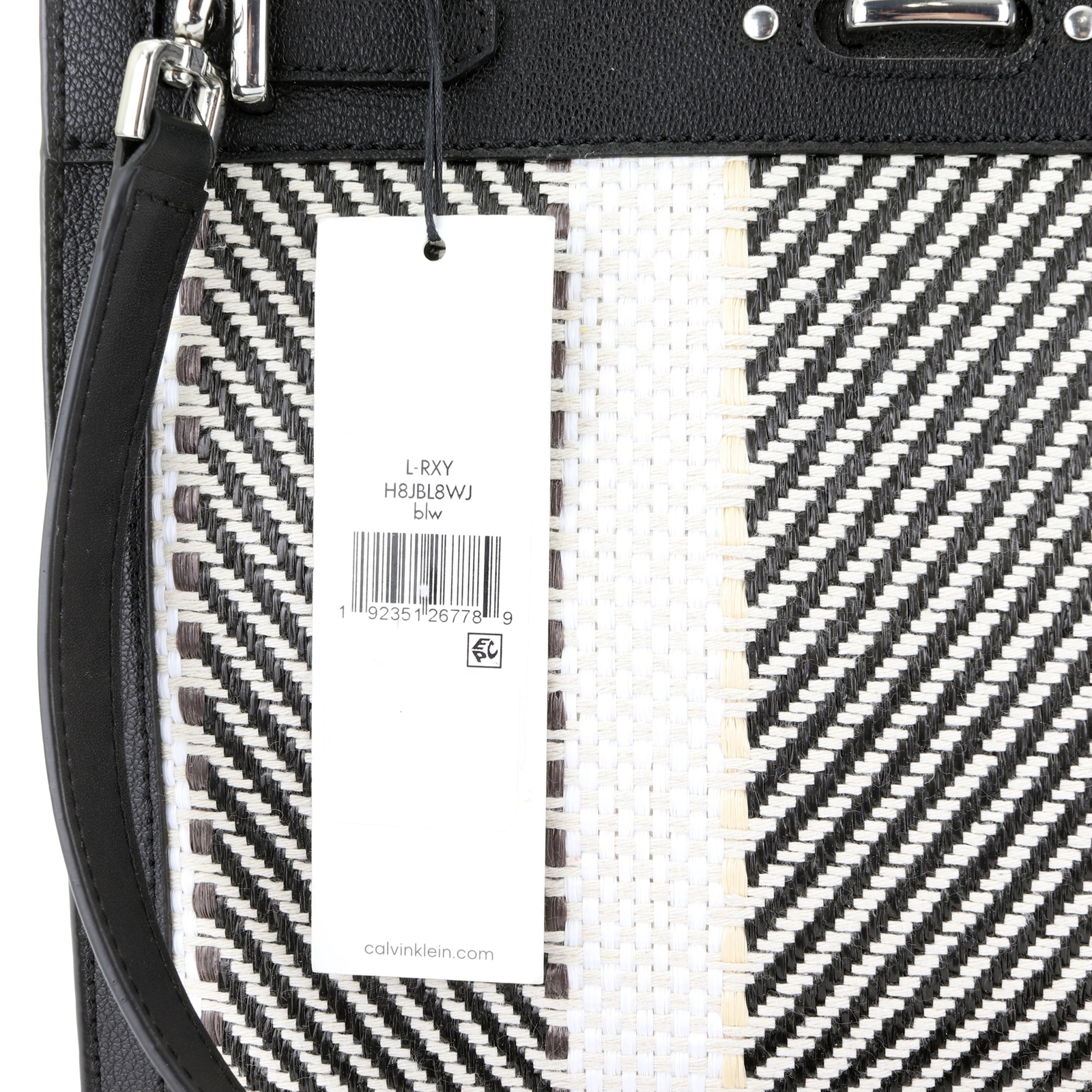 Calvin Klein Raffia Roxy Tote / Shoulder / Hand Bag / Purse $248, Black ...