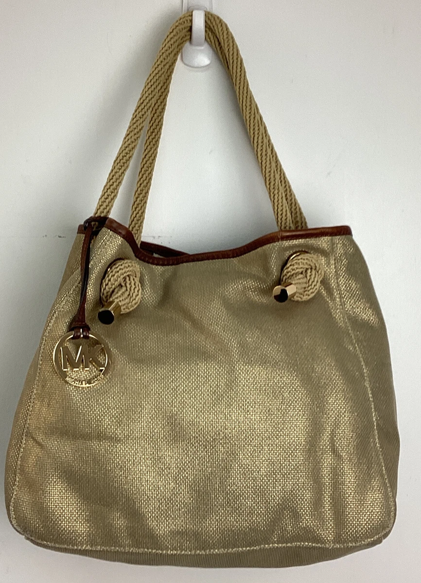 Buy the Michael Kors Tan Canvas Tote Bag