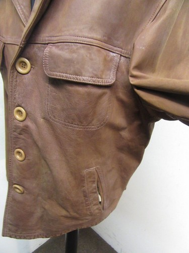 VINTAGE SCHOTT LEATHER FIELD JACKET SIZE 48, - Picture 6 of 16