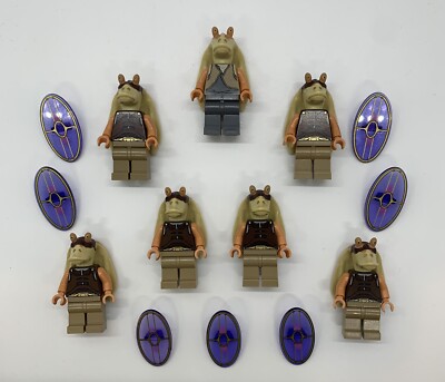 LEGO Star Wars 7929 Gungan Soldier Jar Jar Binks Shield Mini figure Lot of 