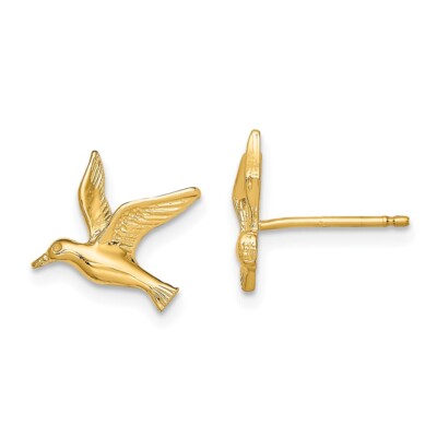 Ohrstecker 10 Karat Gelbgold poliert Möwe 1,09 gm L-10,3 mm, B-11 mm