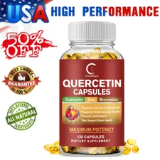 Quercetin Bromelain Supplement Support Immune Cardiovascular Function Skin Care