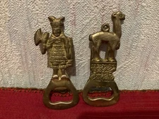 "LOT OF 2 SOUVENIRS OF PEROU DECAPSULATORS ""LAMA DE CUSCO + INCA WARRIOR"