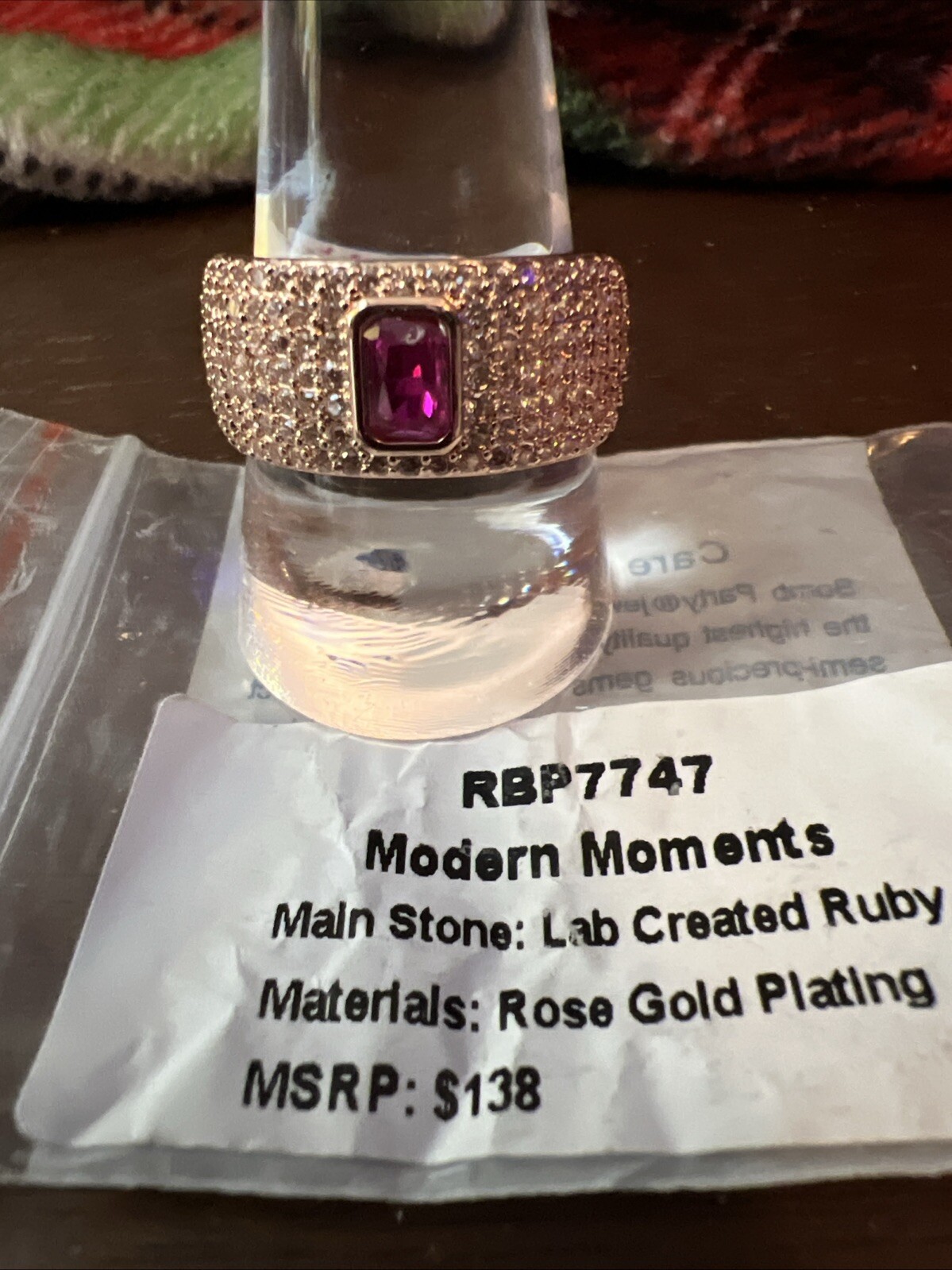 Ring Bomb Party, RBP7747, Modern Moments, Lab Created Ruby, Size 11