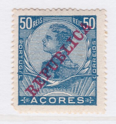 Portugal Acores Azoren 1911 D. Manuel Optd REPUBLICA 50r MH* A27P28F23713
