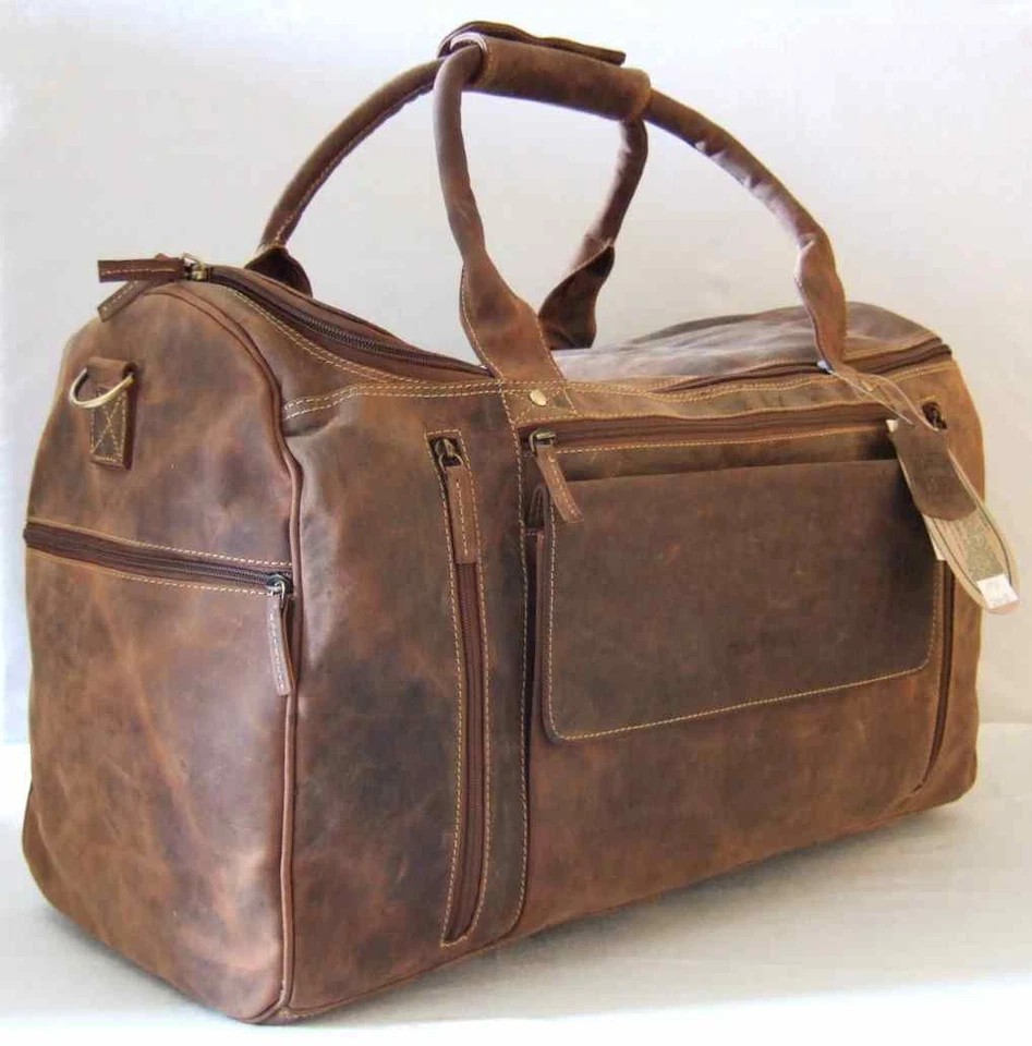 GreenBurry Reisetasche Large 53*36*26 cm Rind-Leder Sport-Tasche Weekender 1736 - Bild 2 von 4