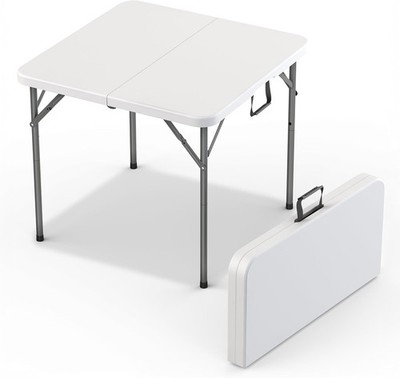 Used 3 Ft Plastic Folding Table Indoor Outdoor Dining Party Picnic Camping