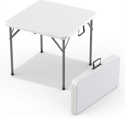 Used 3 Ft Plastic Folding Table Indoor Outdoor Dining Party Picnic Camping