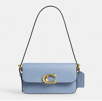 Coach Zoe Shoulder Bag Bluebell Refined Calf Leather New With Dust Bag - Photo 1/4