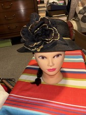 Lot of 3Vintage Ladies Hats 2 Black. 1Purple Great Condition