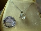 VINTAGE 1964 STERLING SILVER NECKLACE WITH SPINEL STONE PENDANT — photo 3