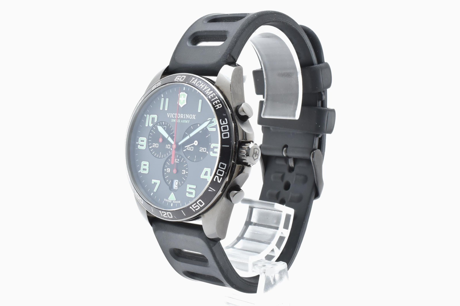 VICTORINOX 241891 FieldForce Sport Chrono Quartz Mens Watch Black Date 100m Box image 3