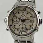 SEIKO 7T32 6N40 Chronograph White Dial 43mm 18cm Band Rare Working Rare