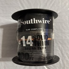 100 Feet 14 Awg Solid Copper THHN Wire BLACK 