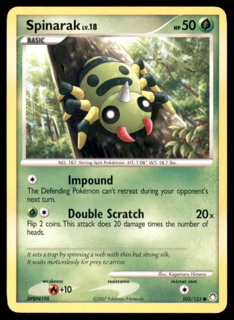 Spinarak 103 123 C Mysterious Treasures Pokemon MP