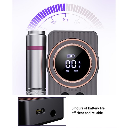 Nail Polisher Rechargeable High Speed Electric Nail File Machine Back Clip - Photo 10/12