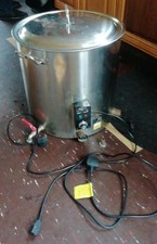 70L Hot Liquor Tank Boiler 2x Elements Thermostat Cont Stainless Home Brew Beer