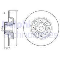 Delphi 2X Bremsscheibe Hinten Ø249 Mm Unbeschichtet FüR Peugeot 308 I 4A_ 4C_