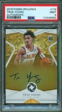 Trae Young Rookie 2018-19 Panini Opulence Autograph (pop 4) (25/99) #118 PSA 9