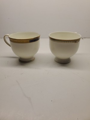 Vintage Mikasa Bone China Footed Teacups (2) Queen's Court AK011 & Royal Villa