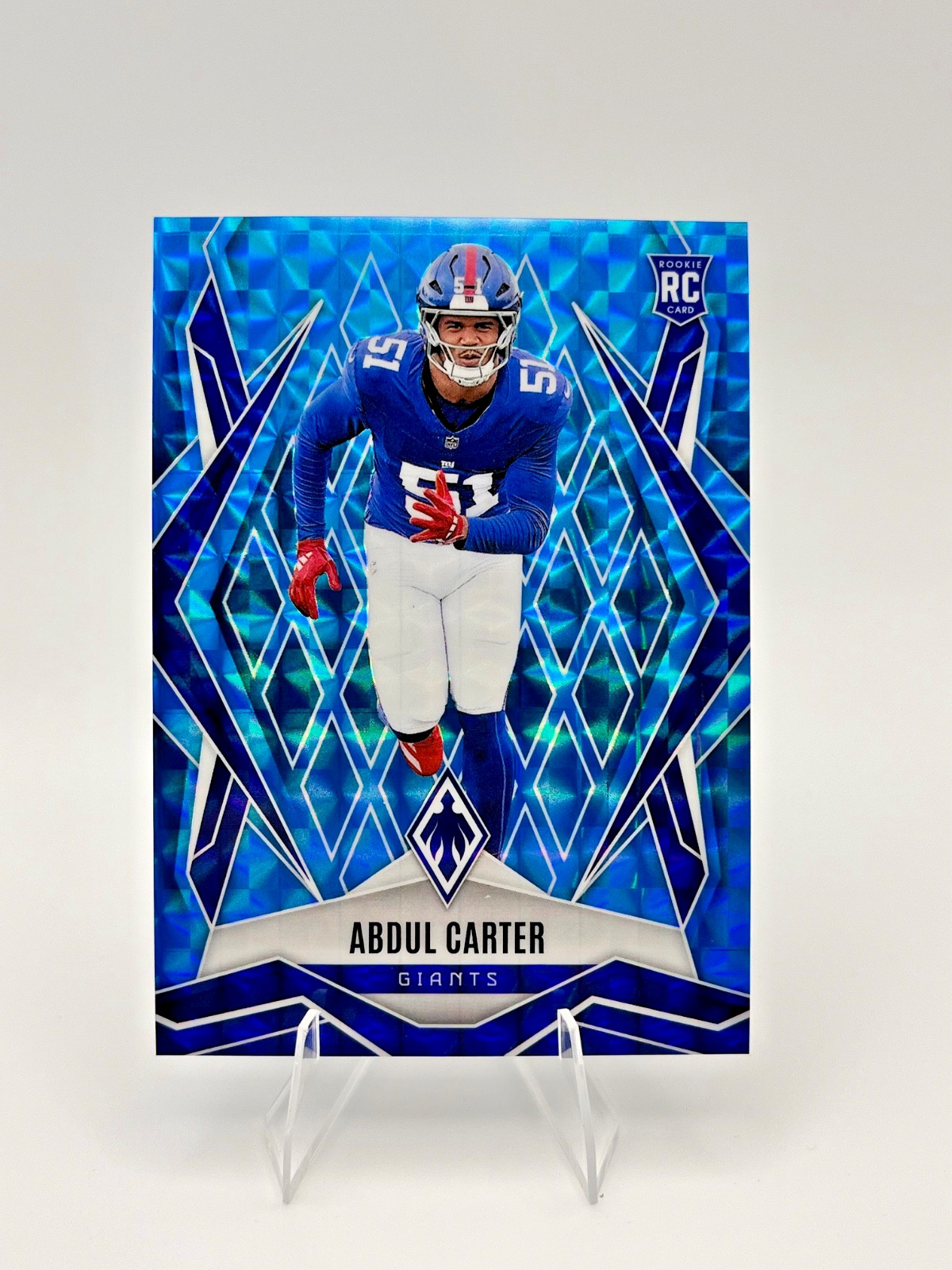 2025 Panini Phoenix -Abdul Carter #177 Blue Pyramids /385 (RC) Giants