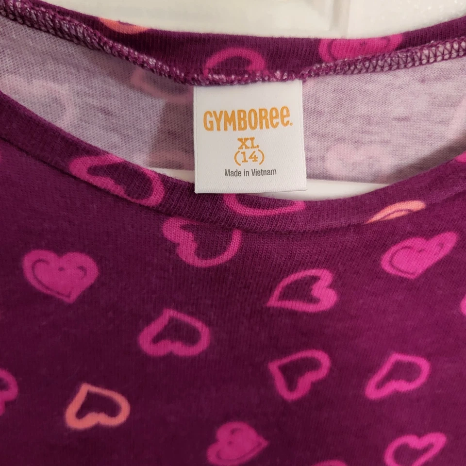 Lot Of 2 Gymboree Mix N Match Girls Knit Hearts Pink & Owl Purple Dresses  XL 14 - Image 4 of 4