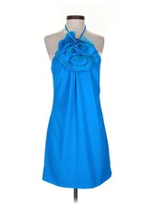Halston Women Blue Cocktail Dress S