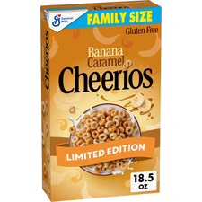 Banana 🍌Caramel Cheerios Cereal Limited Edition Family Size 18.5 oz