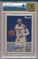 CARMELO ANTHONY 2009-10 Topps BOWMAN '48 Autographs #48ACA BGS 9 AUTO 10