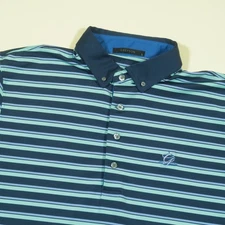 Greyson Greenbrier Resort Golf Polo Shirt Mens L Blue Multicolor Stripe Jersey