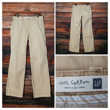 Gap Pants Size 8 Khaki Tan Chino Straight Leg Mid Rise 100 Cotton 2007
