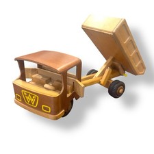 Vintage FWF Holz 18" Spielzeug Muldenkipper Friedrich Frobel Werdau DDR Germany 1960er