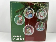 Christmas Ornaments Building Blocks Set w/Clear Plastic Balls Bricks Kit 200+pcs