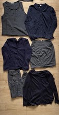 6 x School Uniform Grey Skirt Dress Tight, Navy Cardigan 8-9 Years - Bundle