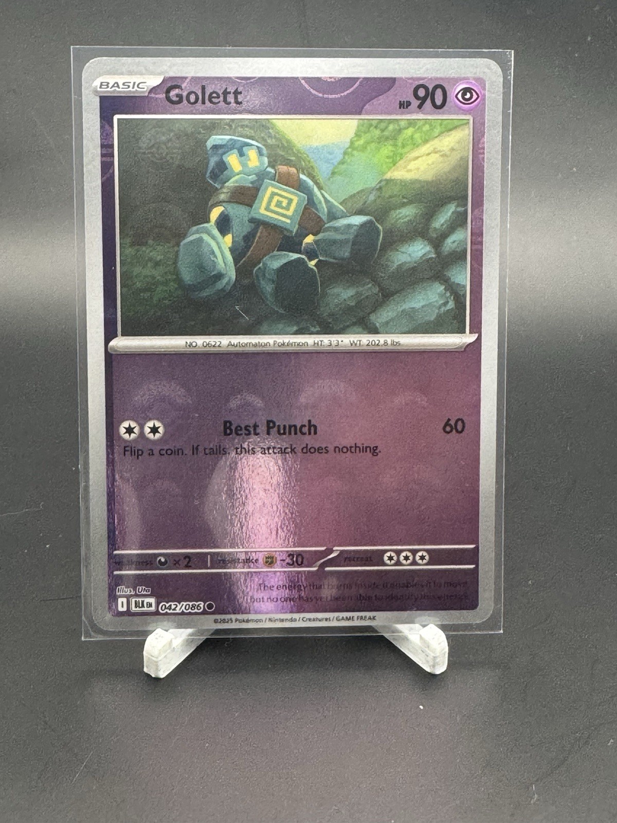 Golett (Poke Ball Pattern) 042/086 SV: Black Bolt Holo Pokémon Card NM/M